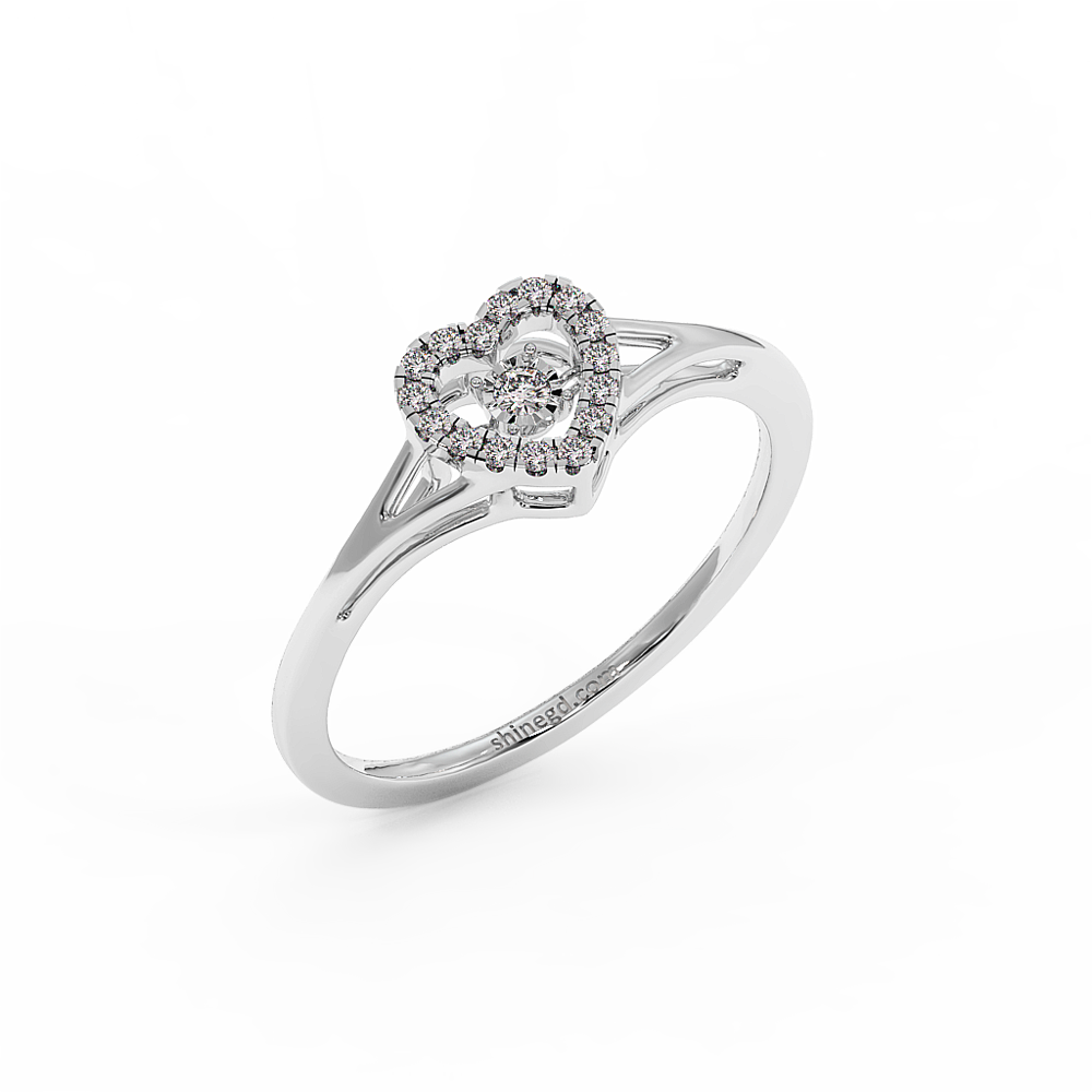 18K Gold Dancing Diamond Ring