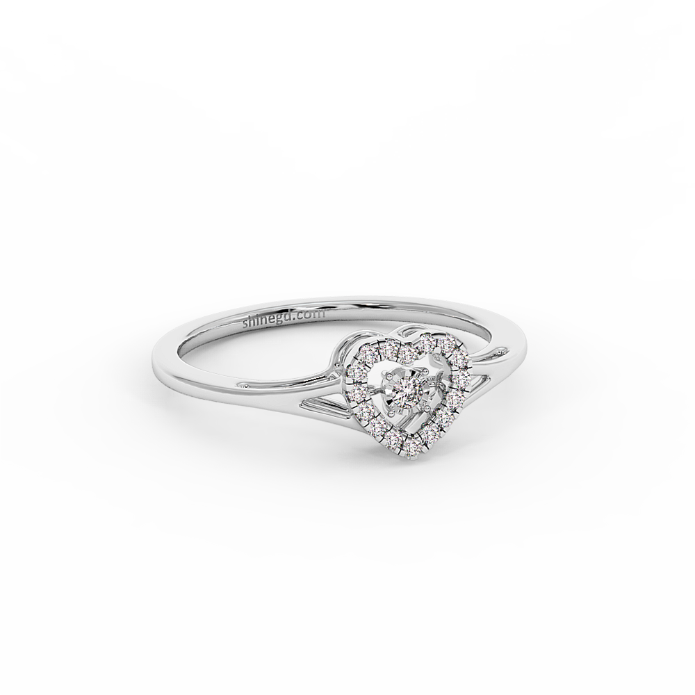 18K Gold Dancing Diamond Ring