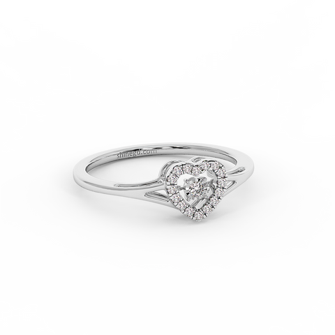 18K Gold Dancing Diamond Ring