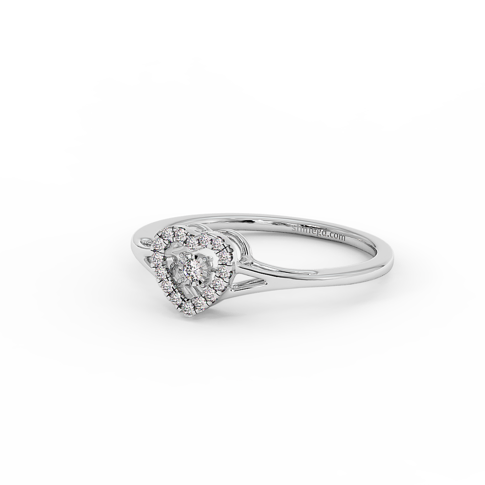 18K Gold Dancing Diamond Ring