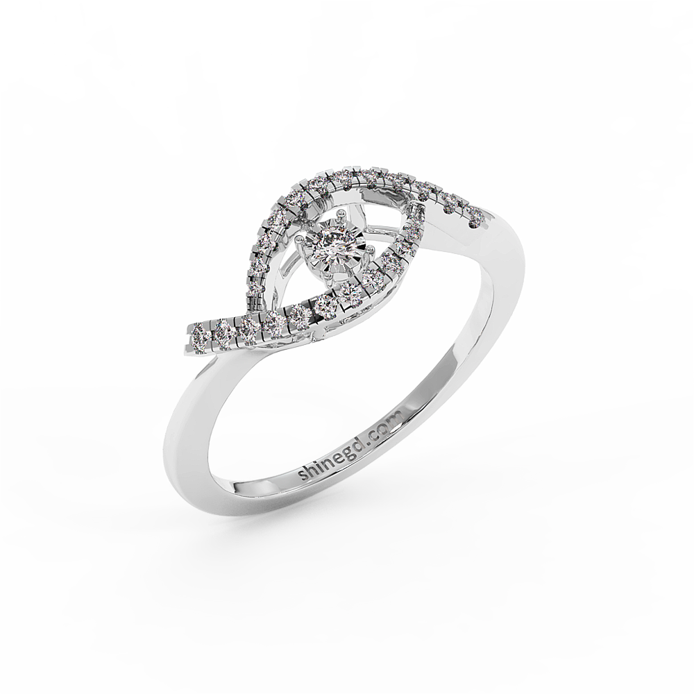 18K Gold Dancing Diamond Ring