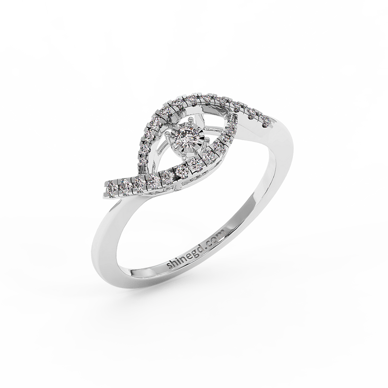 18K Gold Dancing Diamond Ring