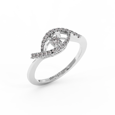 18K Gold Dancing Diamond Ring