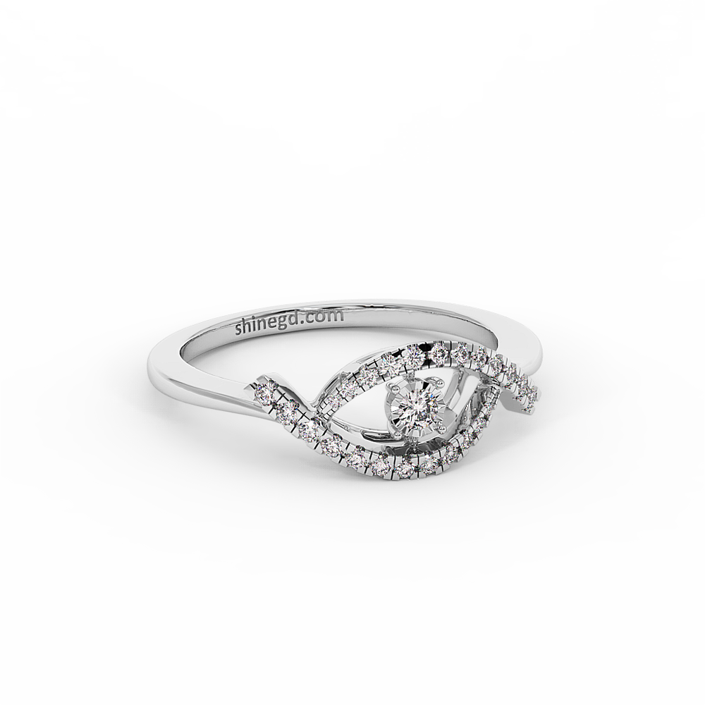 18K Gold Dancing Diamond Ring