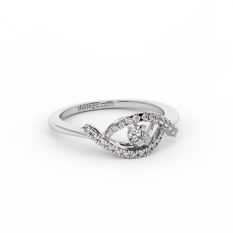 18K Gold Dancing Diamond Ring