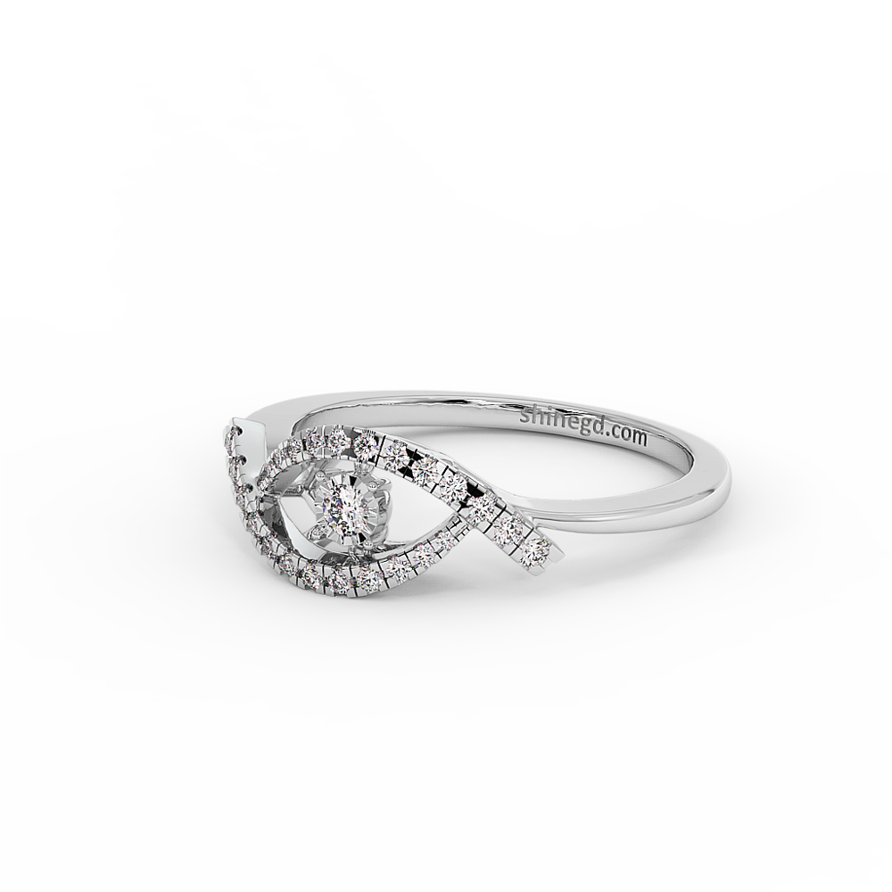 18K Gold Dancing Diamond Ring