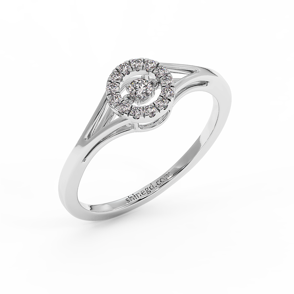 18K Gold Dancing Diamond Ring