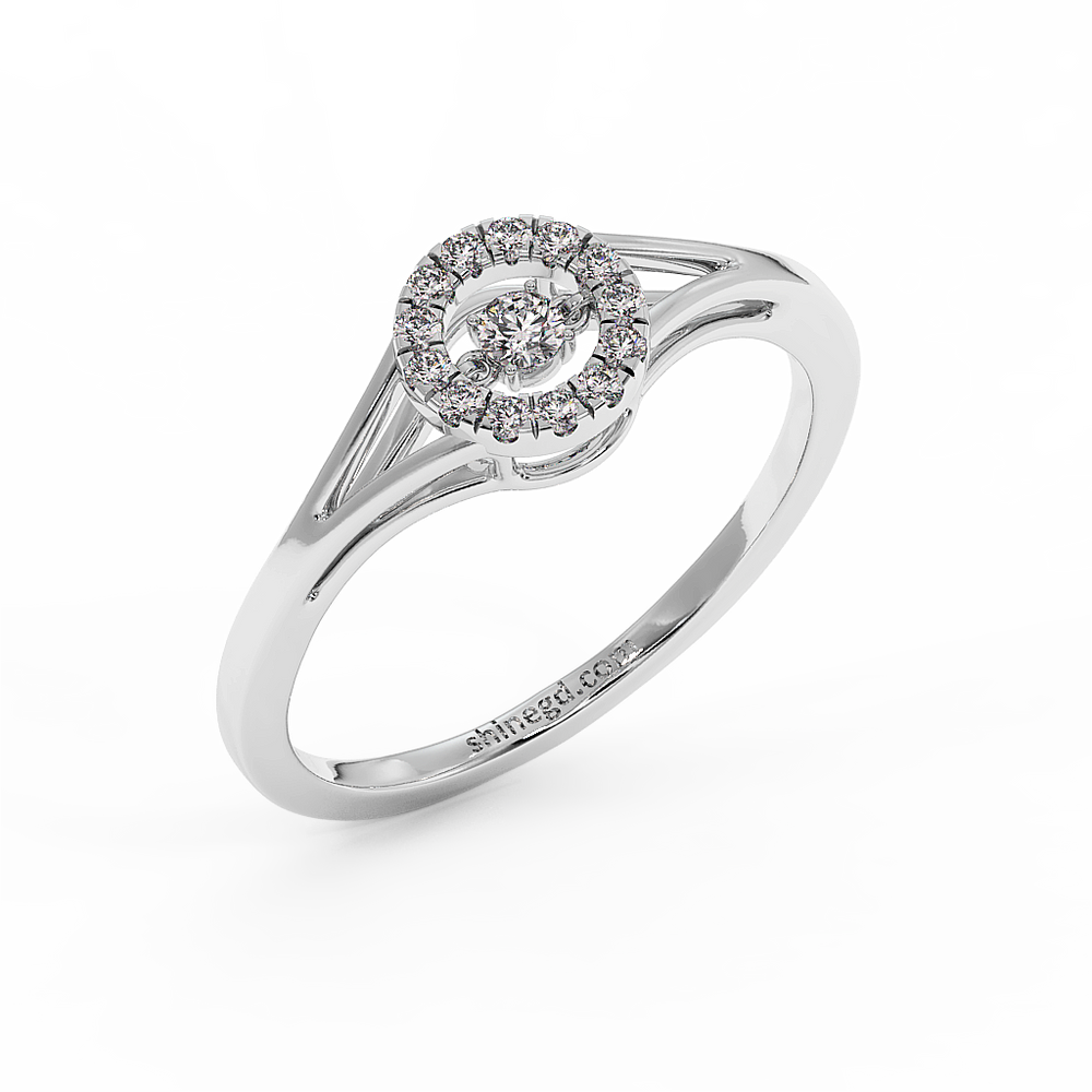 18K Gold Dancing Diamond Ring