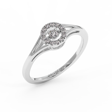 18K Gold Dancing Diamond Ring
