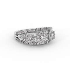 18K Gold Three-Stone Diamond Ring