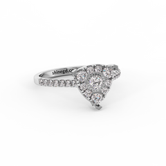 18K Gold Cushion Halo Diamond Ring