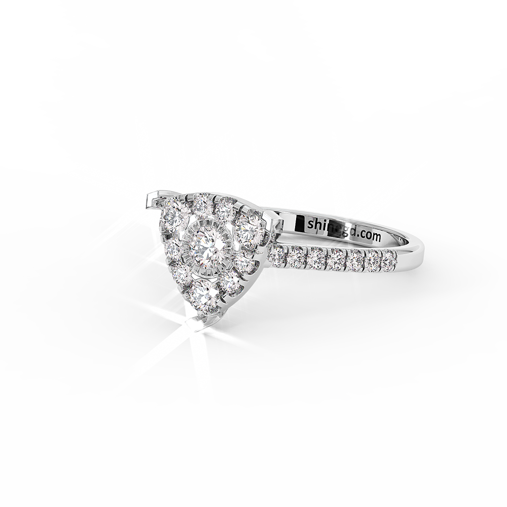 18K Gold Cushion Halo Diamond Ring