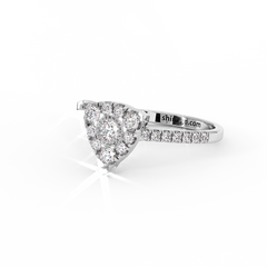 18K Gold Cushion Halo Diamond Ring