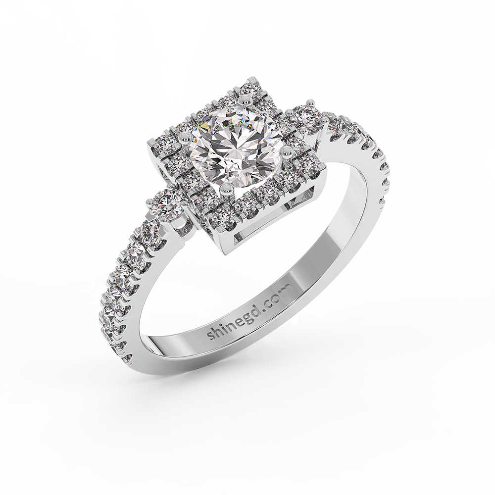 18K Gold Solitaire Diamond Ring
