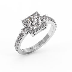 18K Gold Solitaire Diamond Ring
