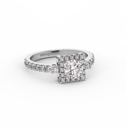 18K Gold Solitaire Diamond Ring