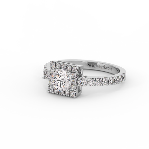 18K Gold Solitaire Diamond Ring
