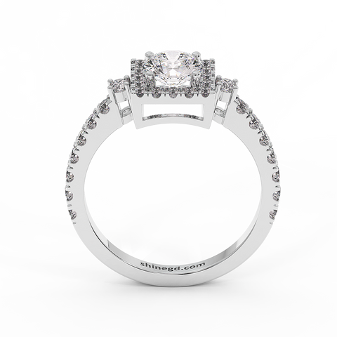 18K Gold Solitaire Diamond Ring
