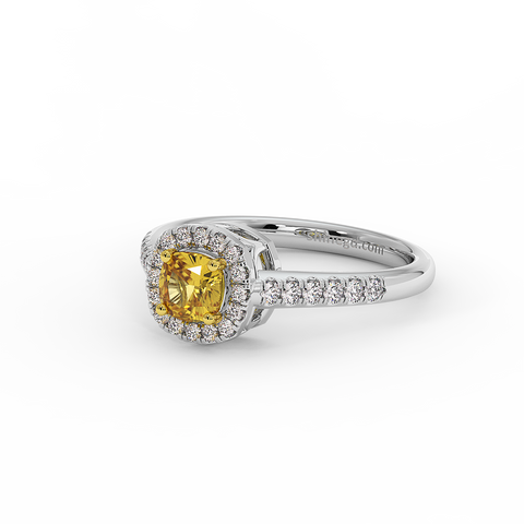 18K Gold Yellow & White Diamond Ring