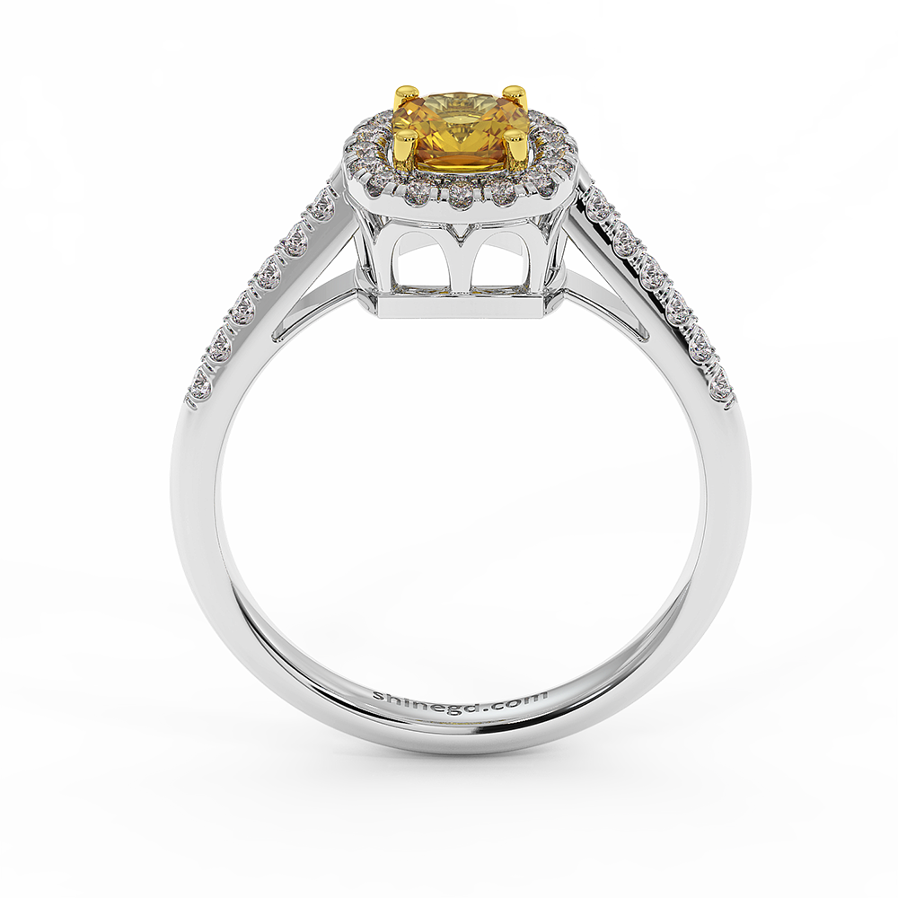 18K Gold Yellow & White Diamond Ring