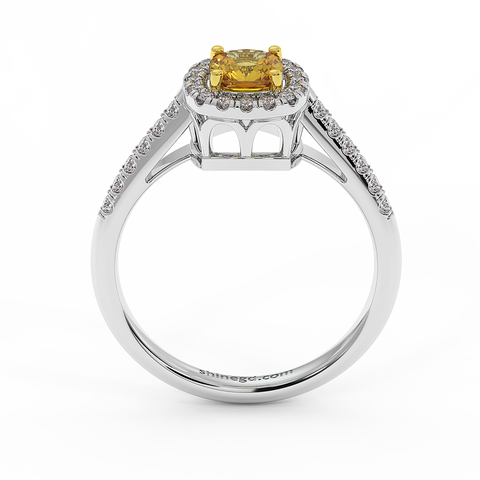 18K Gold Yellow & White Diamond Ring