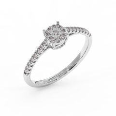 18K Gold Classic Halo Diamond Ring