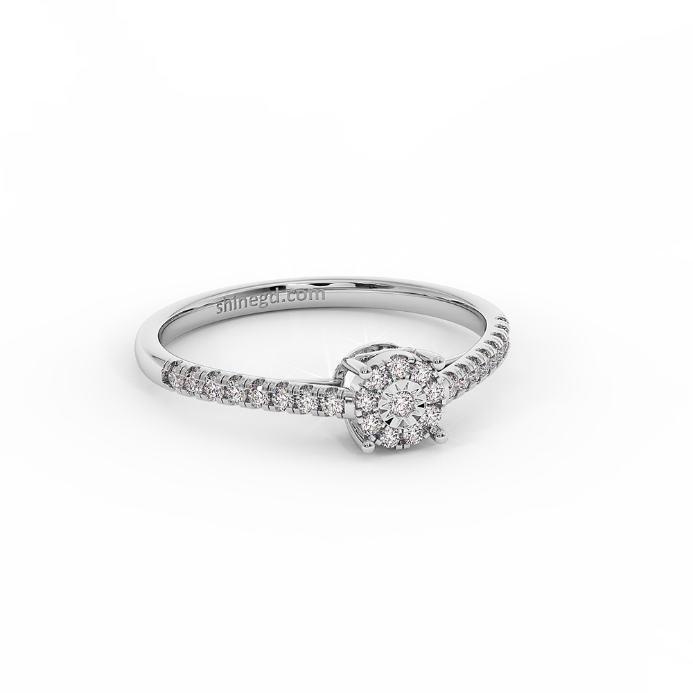 18K Gold Classic Halo Diamond Ring