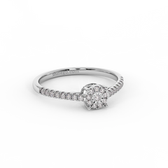 18K Gold Classic Halo Diamond Ring