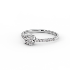 18K Gold Classic Halo Diamond Ring