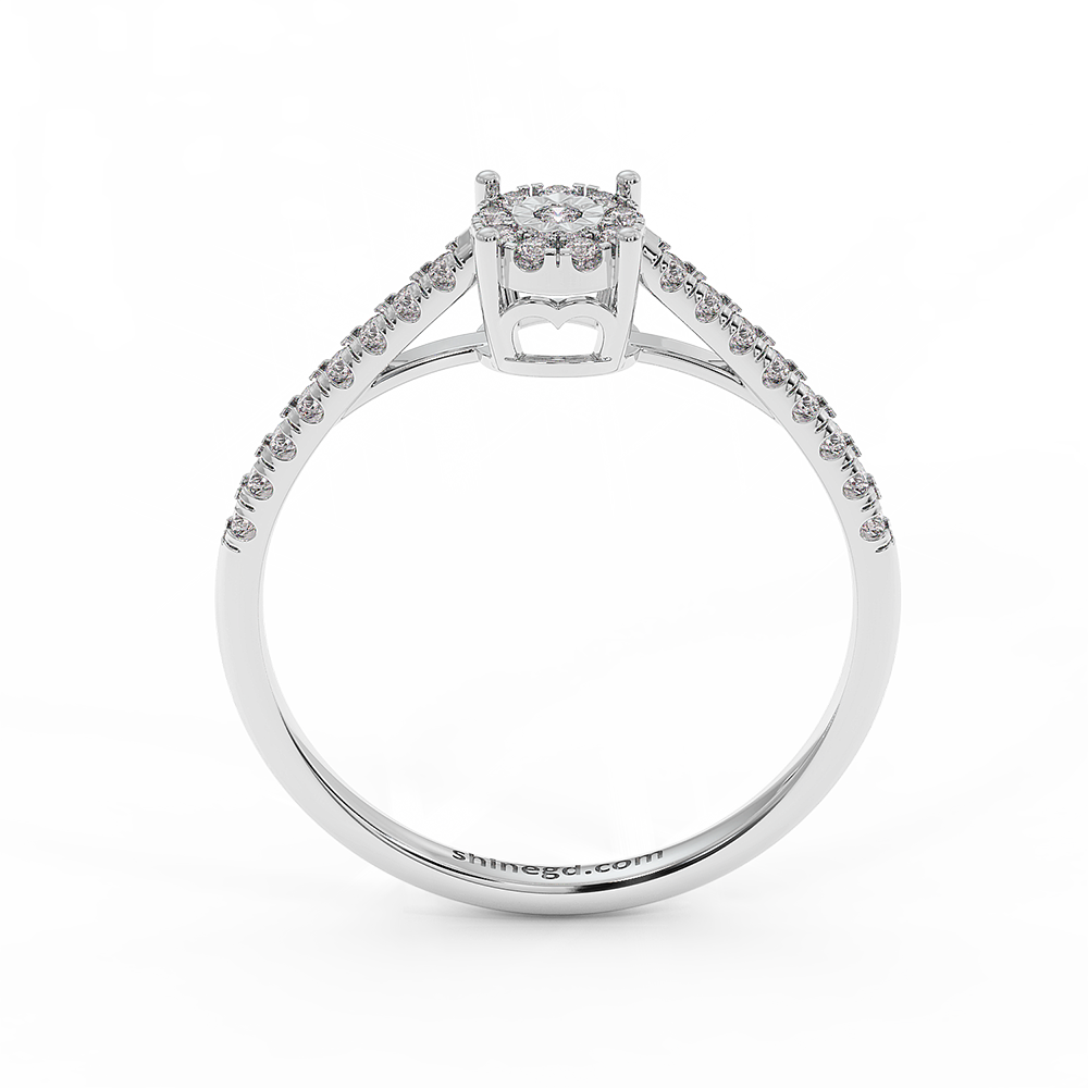 18K Gold Classic Halo Diamond Ring