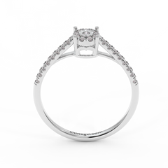 18K Gold Classic Halo Diamond Ring