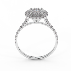18K Gold Double Halo Diamond Ring