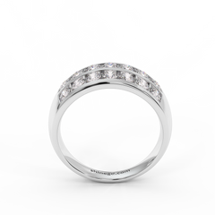 18K Gold Double Row Diamond Band Ring