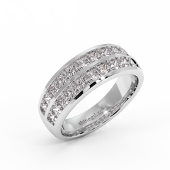18K Gold Diamond Wide Band Ring