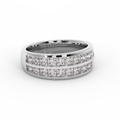 18K Gold Diamond Wide Band Ring