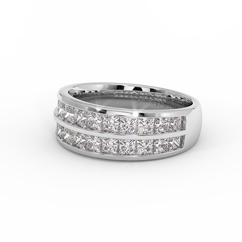 18K Gold Diamond Wide Band Ring