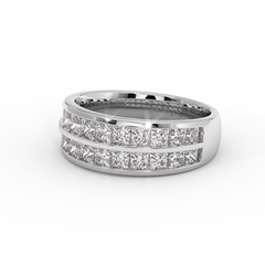 18K Gold Diamond Wide Band Ring