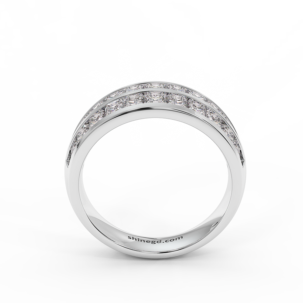 18K Gold Diamond Wide Band Ring