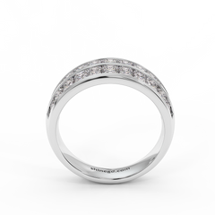 18K Gold Diamond Wide Band Ring