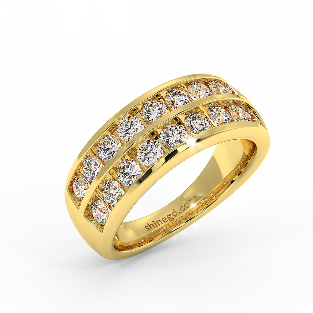 18K Gold Channel Setting Diamond Ring