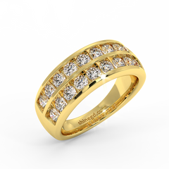 18K Gold Channel Setting Diamond Ring