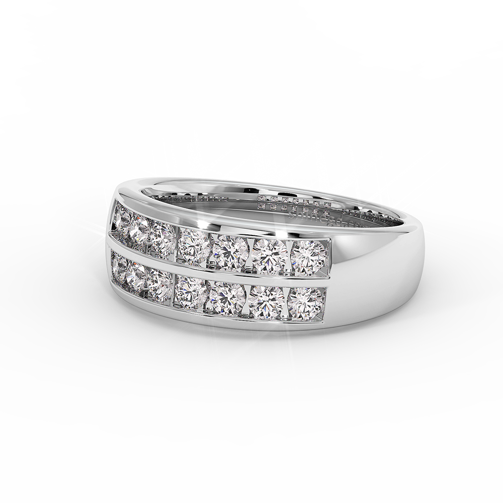 18K Gold Double Row Channel Set Diamond Band Ring