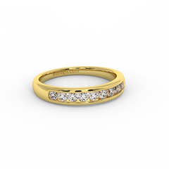 18K Gold Channel Set Diamond Band Ring