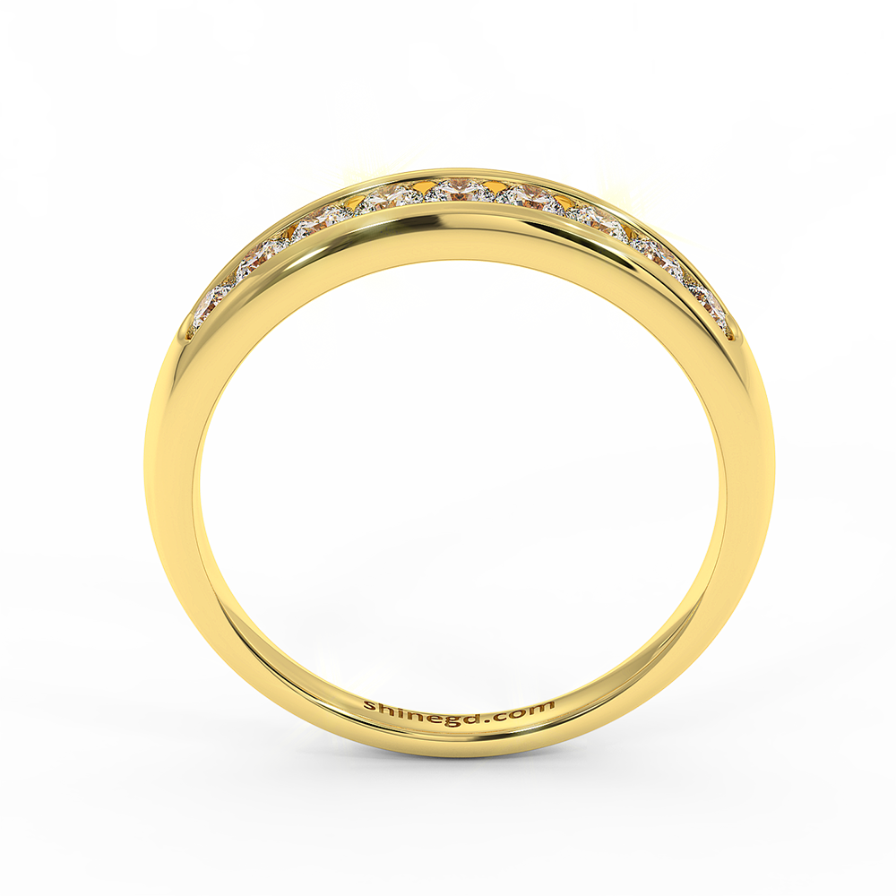 18K Gold Channel Set Diamond Band Ring