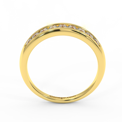 18K Gold Channel Set Diamond Band Ring
