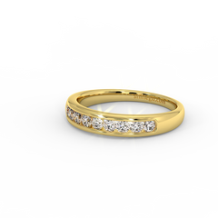 18K Gold Channel Set Diamond Band Ring