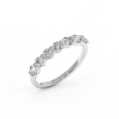 18K Gold Shared Prong Diamond Half Eternity Ring