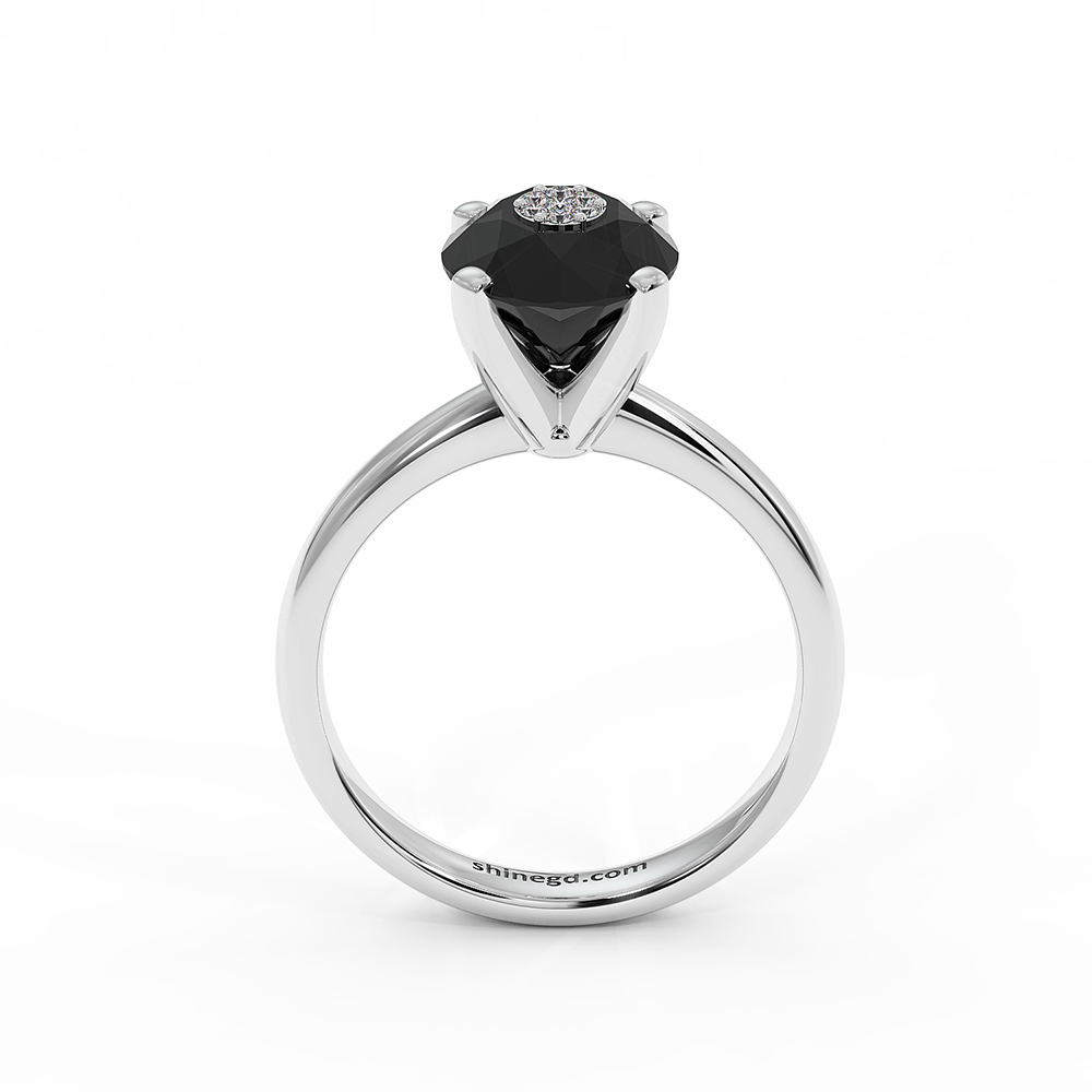 18K Gold Black & White Diamond Ring