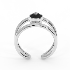 18K Gold Black & White Diamond Ring