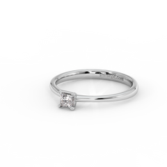 18K Gold Princess Cut Solitaire Diamond Ring